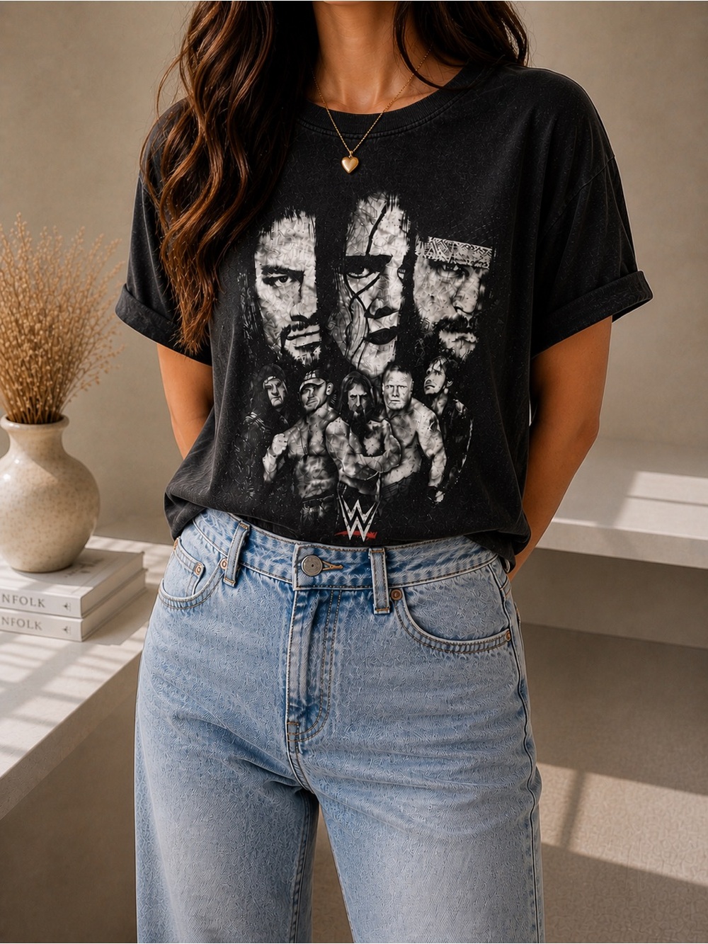 WWE Black and White Wrestlers Graphic Tee